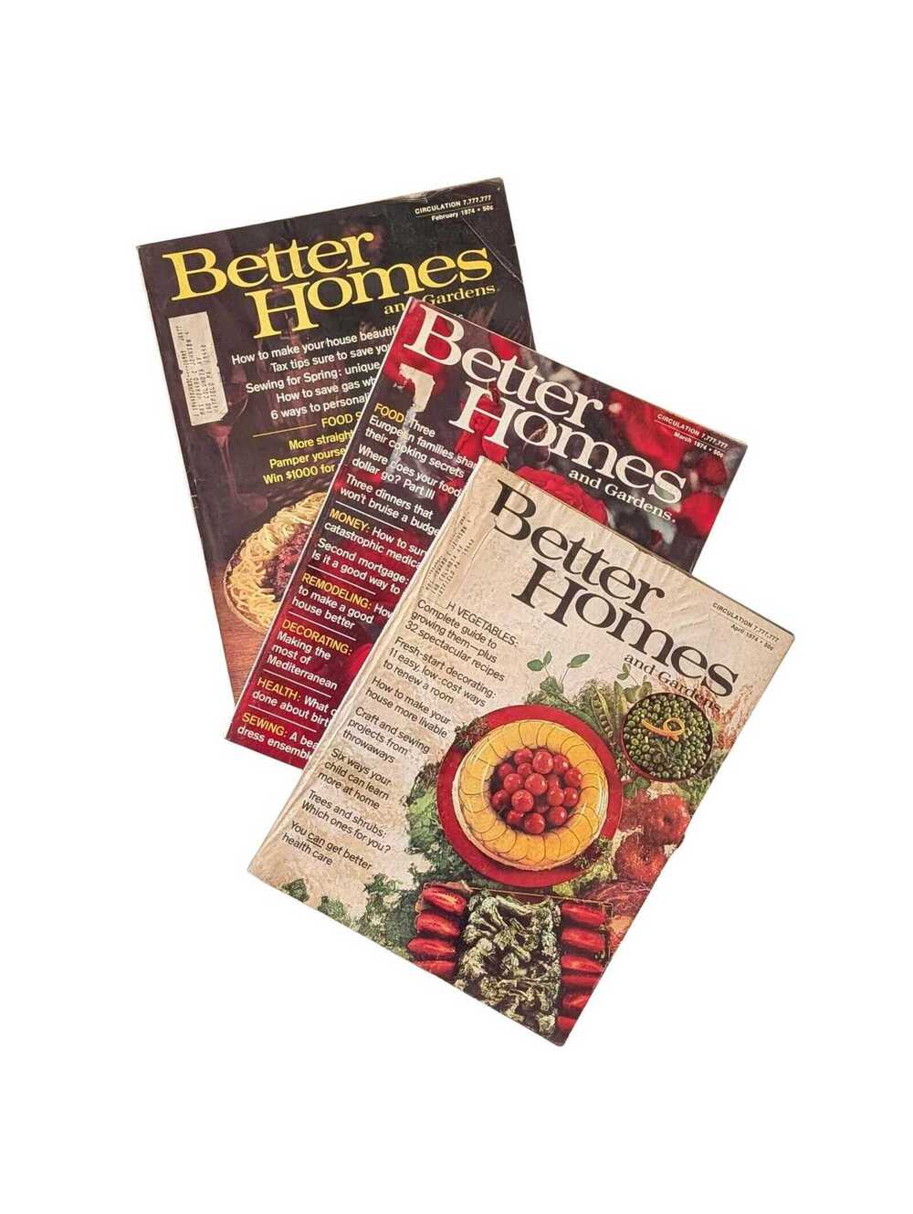 1970s Vintage Better Homes and Gardens Magazines - Set of 3